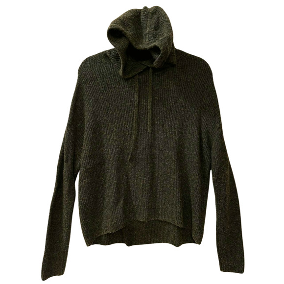 Banana Republic Women's Olive Green Drop Shoulder Hooded Sweater Oversized Small - Picture 1 of 7